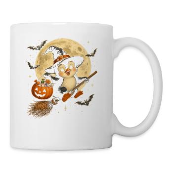 Pinguin-Hexe Halloween-Pinguin - Tasse - Weiß - Rechts