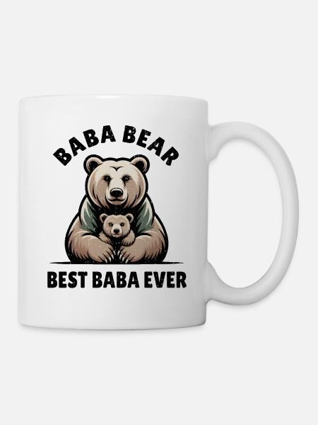 Baba Bär und Bärenbaby Vater & Kind Geschenk - Tasse - Weiß