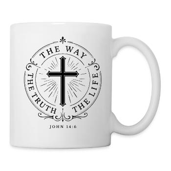 Der Weg, Wahrheit, Leben - Tasse - Weiß - Rechts