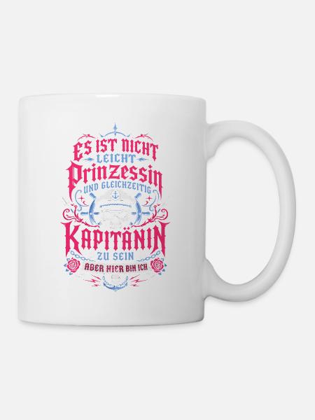 Kapitänin Spruch Boot Segeln Anker - Tasse - Weiß
