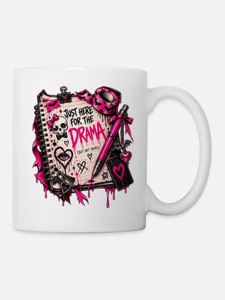 Drama Notizbuch Pink Gothic - Tasse - Weiß