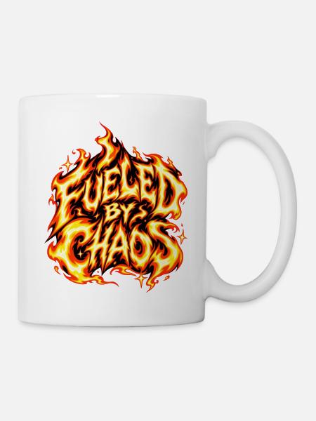 Suffering Chaos Flammen-Design - Tasse - Weiß