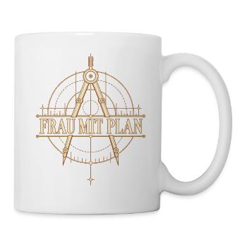 Frau mit Plan - Ingenieurin mit Stil - Tasse - Weiß - Rechts