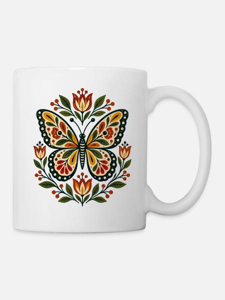 Schmetterlinge Schöner Schmetterling - Tasse - Weiß