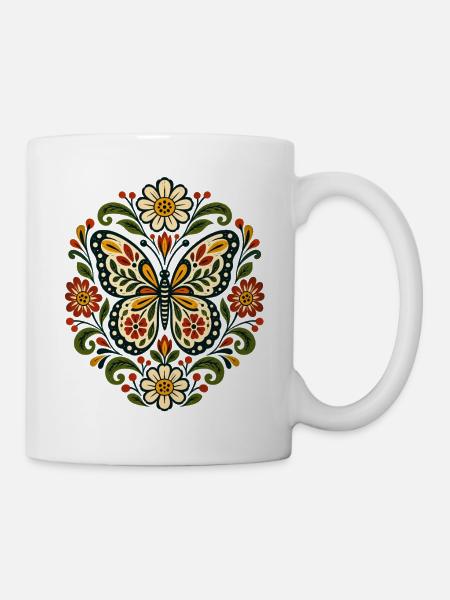 Schmetterlinge Schöner Schmetterling - Tasse - Weiß