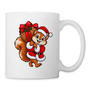 Weihnachten Eichhörnchen Nuss Geschenkidee - Tasse - Weiß - Rechts