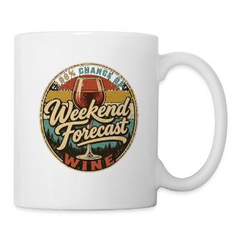 Weinliebhaber-Wochenende Prognose Weinhumor - Tasse - Weiß - Rechts