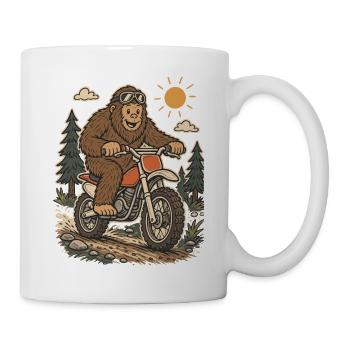  Bigfoot Dirt Bike Sasquatch Riding Motocross - Tasse - Weiß - Rechts