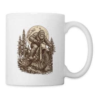  Bigfoot Riding Dirt Bike Motocross Sasquatch - Tasse - Weiß - Rechts