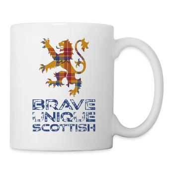 Tartan-Löwe des tapferen schottischen Stolzes - Tasse - Weiß - Rechts