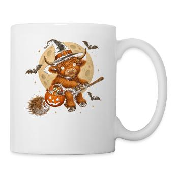 Hochlandkuh Hexe Halloween Hochlandkuh - Tasse - Weiß - Rechts