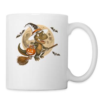 T-Rex Hexe Halloween Dinosaurier T-Rex - Tasse - Weiß - Rechts