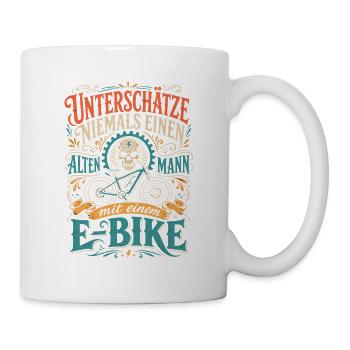 E-Bike Spruch alter Mann Geschenk - Tasse - Weiß - Rechts