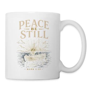 Frieden sei still, Boot - Tasse - Weiß - Rechts