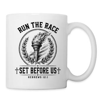 Lauf das Rennen Hebräer - Tasse - Weiß - Rechts