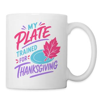 Thanksgiving-Teller im Training - Tasse - Weiß - Rechts