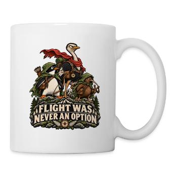Flight Was Never An Option Vogel Abenteuer Humor - Tasse - Weiß - Rechts