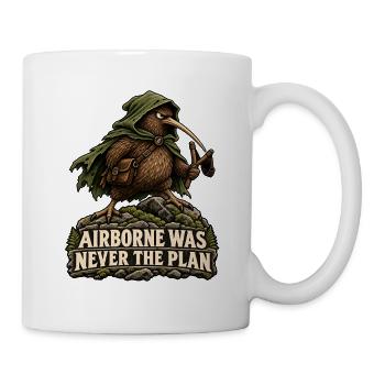 Airborne Was Never the Plan Kiwi Humour Aventure - Tasse - Weiß - Rechts