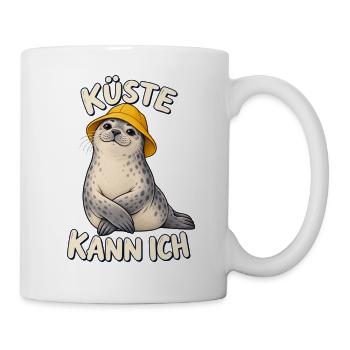 Küste kann ich Robbe mit Südwester - Tasse - Weiß - Rechts