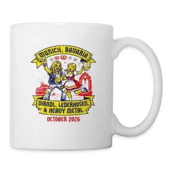 Head Munich Bavaria Dirndl Lederhosen Heavy Metal - Tasse - Weiß - Rechts