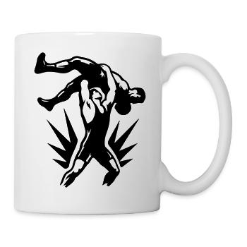 Wrestling Ringer Wurf Symbol Schwarz - Tasse - Weiß - Rechts
