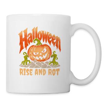 Halloween Kürbisaufstieg und Verrottung - Tasse - Weiß - Rechts