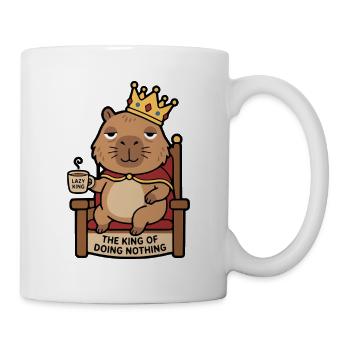 Niedliche Kapybara-König Faule Könige Lustige Tierkunst - Tasse - Weiß - Rechts