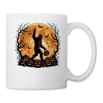 Gruseliger Halloween-Bigfoot-Kürbis lustiger Sasquatch - Tasse - Weiß - Rechts