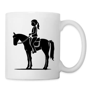 Pferd Mädchen - Tasse - Weiß - Rechts