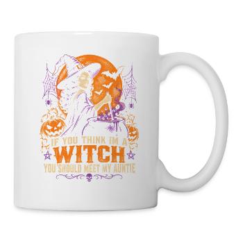 Hexenkessel Nacht Halloween Stil - Tasse - Weiß - Rechts