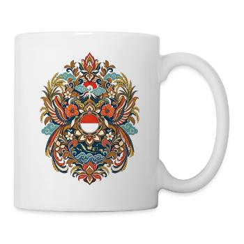 Indonesien | Inseln, Vulkan & Reis - Tasse - Weiß - Rechts