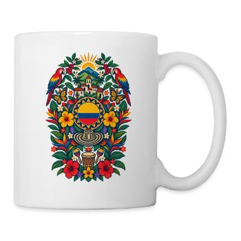 Kolumbien | Papageien, Kaffee & Cumbia - Tasse - Weiß - Rechts