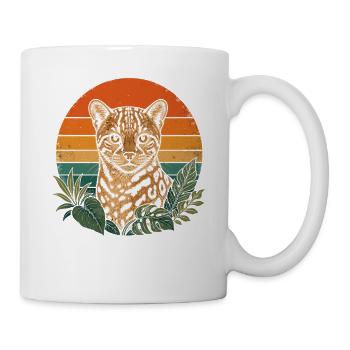 Tilcayo Wilde Katze Vintage Retro Sonnenuntergang - Tasse - Weiß - Rechts