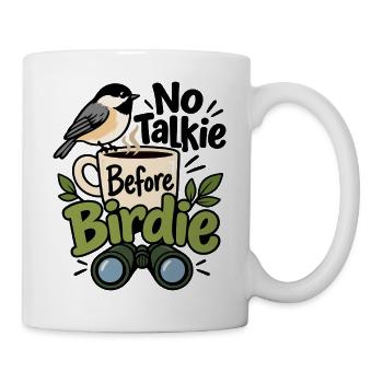 No Talkie Before Birdie - Tasse - Weiß - Rechts