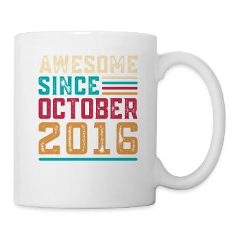 Großartig seit Oktober 2016, 10-jährigem Jubiläum - Tasse - Weiß - Rechts