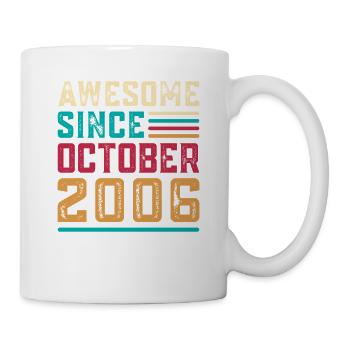 Vintage-T-Shirt zum 20-jährigen Jubiläum Oktober 2006 - Tasse - Weiß - Rechts