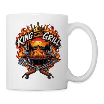 Hobby Leidenschaft Grill King of the Grill grillen - Tasse - Weiß - Rechts