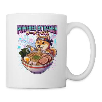 Powered by Ramen Shiba Cyberpunk Neon-Stadt Flair - Tasse - Weiß - Rechts
