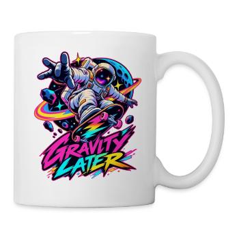 Neon-Astronaut Skateboard Gravity - Tasse - Weiß - Rechts