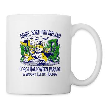 Corgi Halloween Parade In Derry Northern Ireland - Tasse - Weiß - Rechts