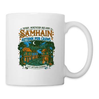 Samhain Autumn Pub Crawl Derry Northern Ireland - Tasse - Weiß - Rechts