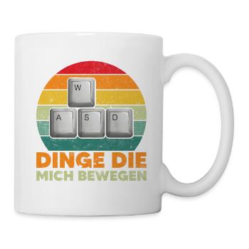 WASD Gamer Gaming PC Tastatur Lustiger Spruch - Tasse - Weiß - Rechts