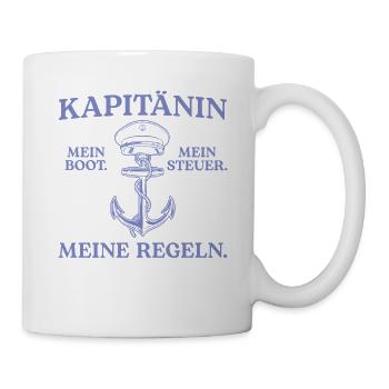Kapitänin Mein Boot Meine Regeln - Tasse - Weiß - Rechts