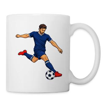 Fußball-Stürmer-Kick - Tasse - Weiß - Rechts