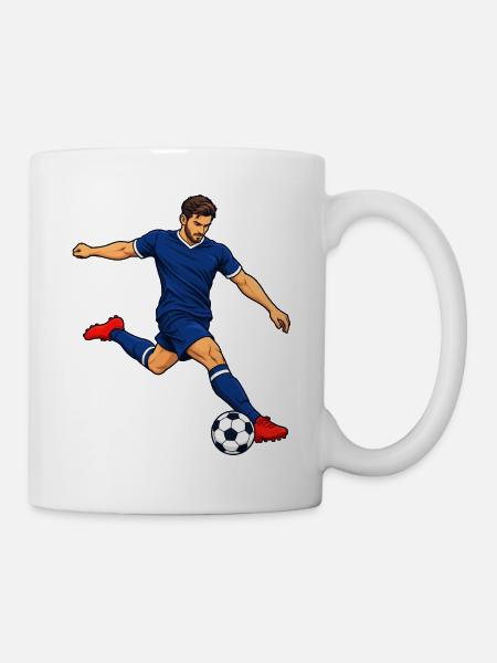 Fußball-Stürmer-Kick - Tasse - Weiß