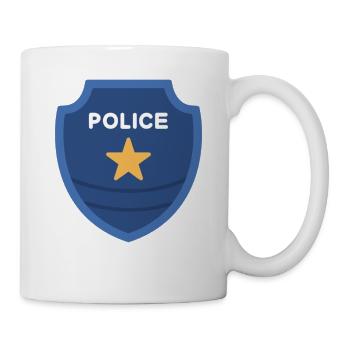 Polizeiabzeichen im klassischen Schildstil - Tasse - Weiß - Rechts