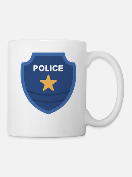 Polizeiabzeichen im klassischen Schildstil - Tasse - Weiß