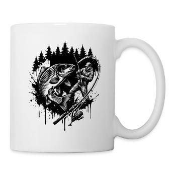 Karpfenfischer Leidenschaft Naturkunst - Tasse - Weiß - Rechts
