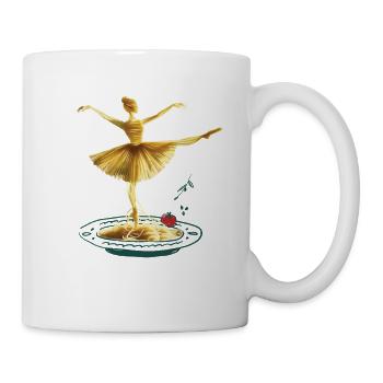 Spaghetti Ballerina mit Tomate & Basilikum Kunst - Tasse - Weiß - Rechts