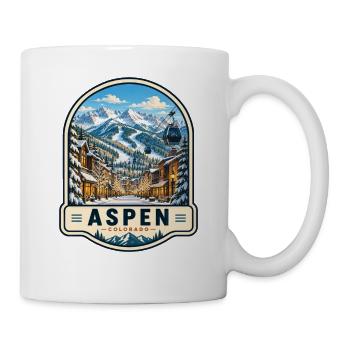 Aspen Colorado Skiurlaub Winter Vintage - Tasse - Weiß - Rechts